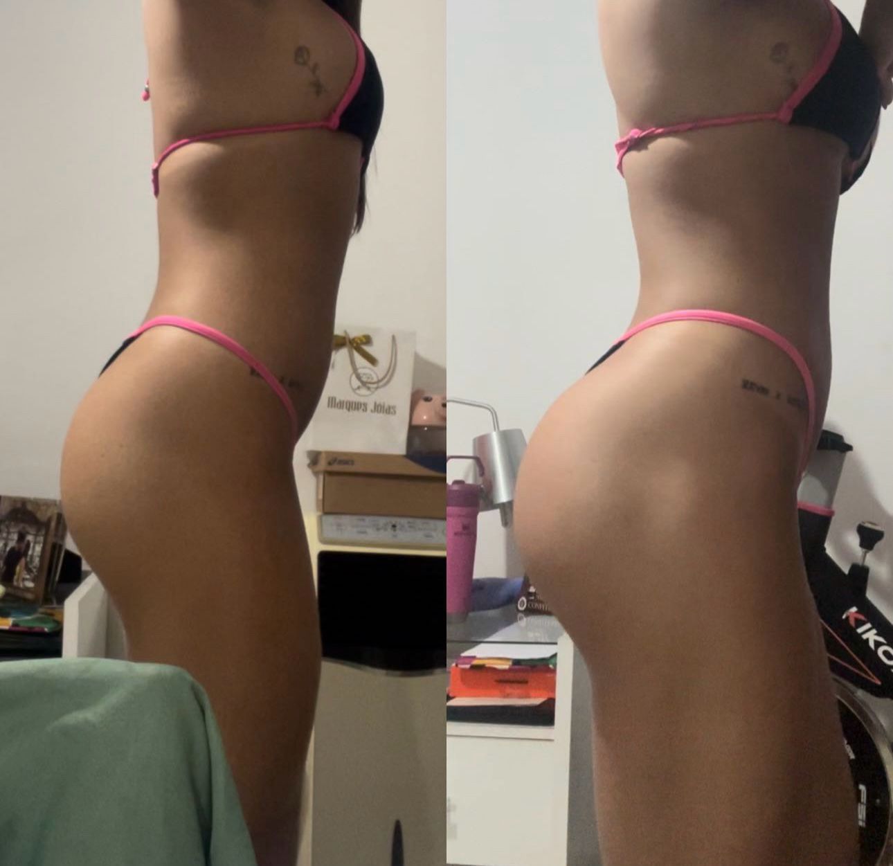Antes e depois de aluna da Natflix Fitness