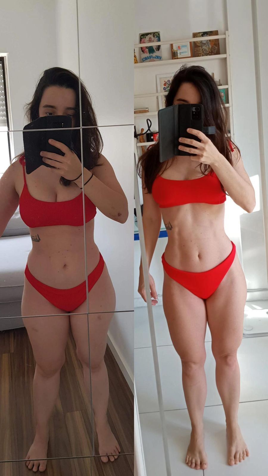 Antes e depois de aluna da Natflix Fitness
