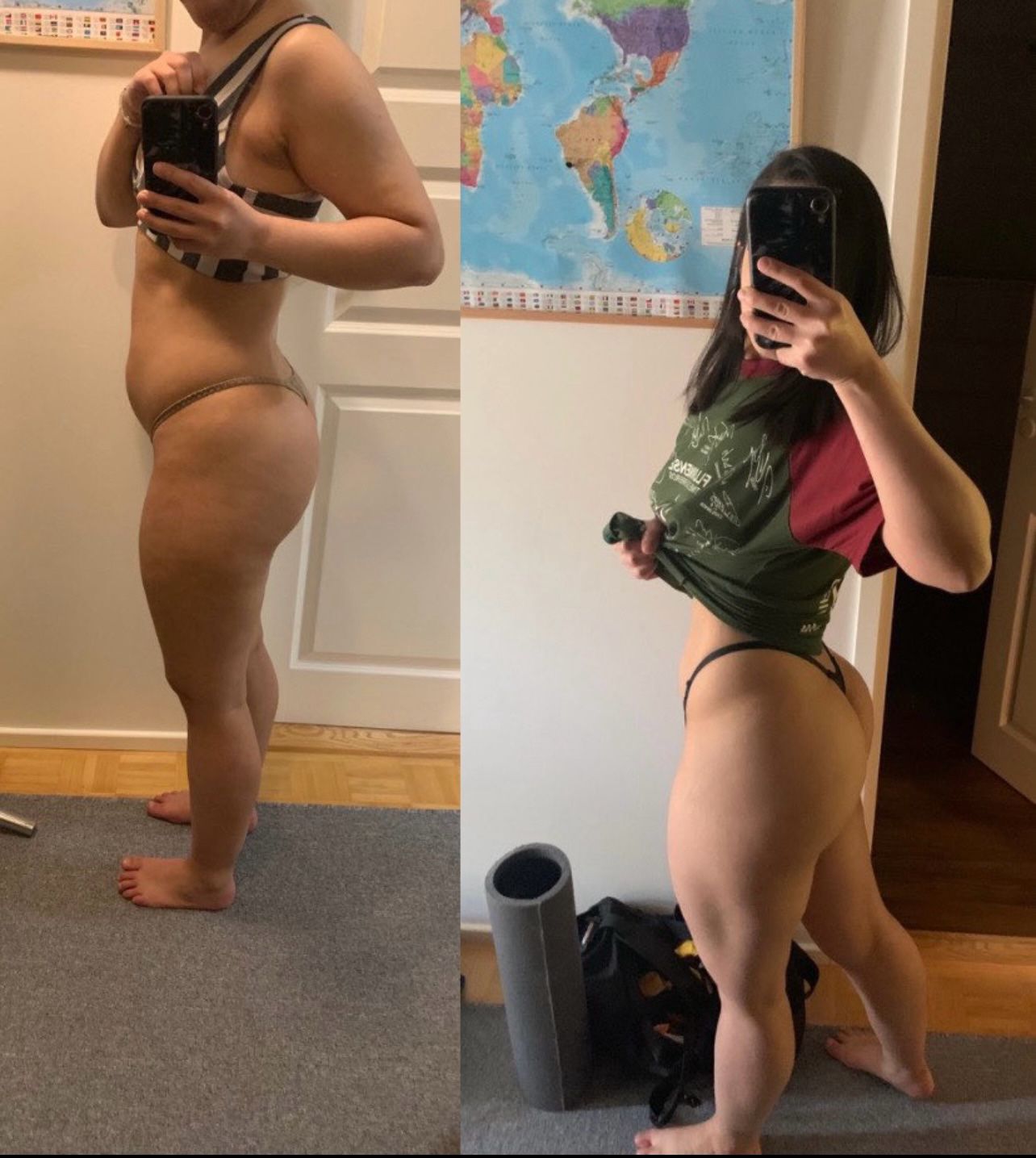 Antes e depois de aluna da Natflix Fitness