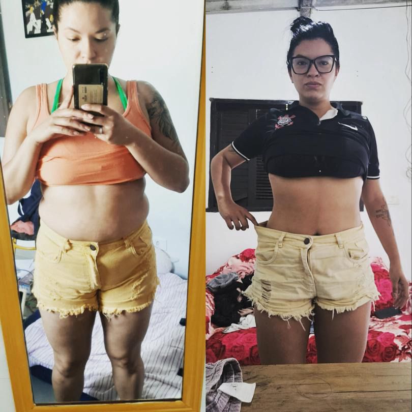 Antes e depois de aluna da Natflix Fitness