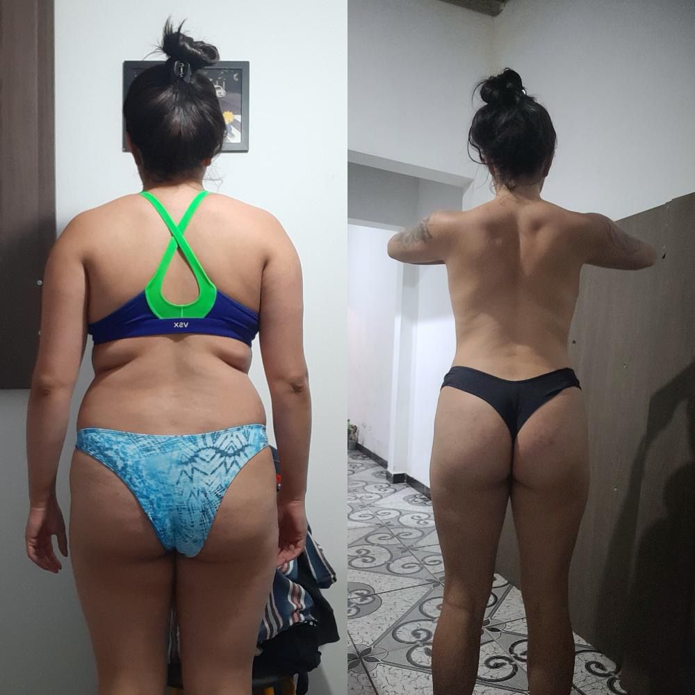 Antes e depois de aluna da Natflix Fitness