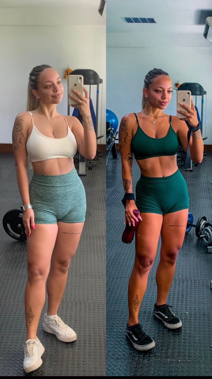 Antes e depois de aluna da Natflix Fitness