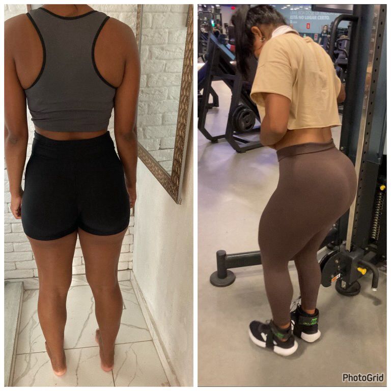 Antes e depois de aluna da Natflix Fitness